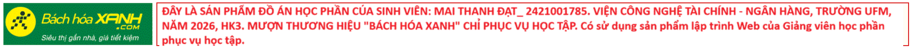 Banner Bách Hóa Xanh Đồ Án